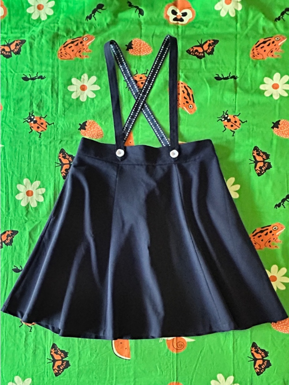 Modcloth Suspender Skirt - Navy